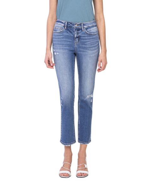 Женские джинсы Flying Monkey High Rise Slim Straight, цвет: Синий
