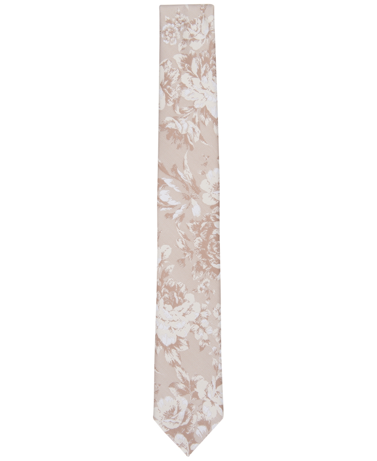 Shop Bar Iii Men's Cheyenne Floral Tie, Created For Macy's In Tan