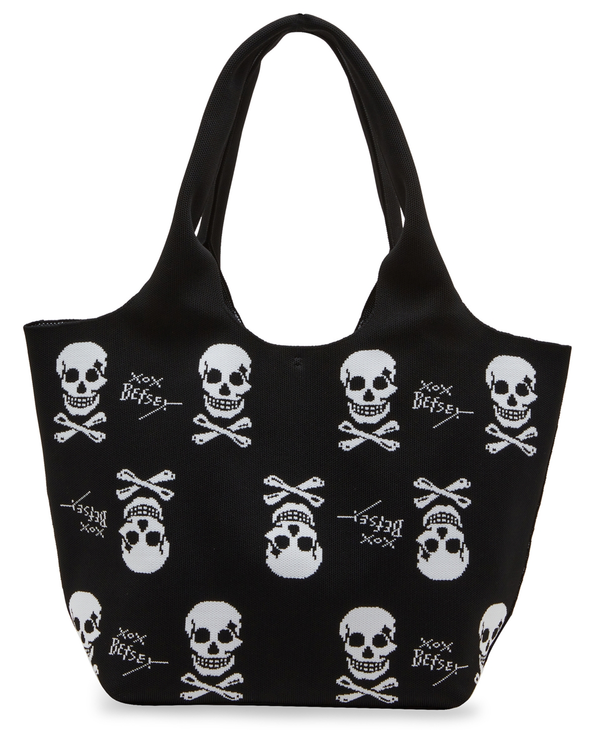 Betsey Johnson Flyknit Tote In Black And White