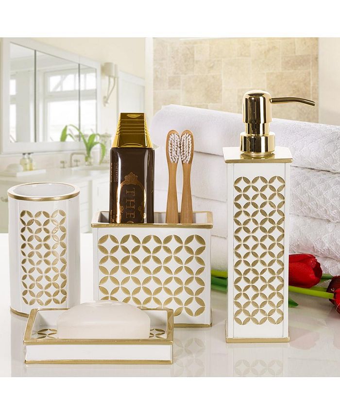 Creative Scents Diamond Lattice White Gold Hand Soap Dispenser - Macy's