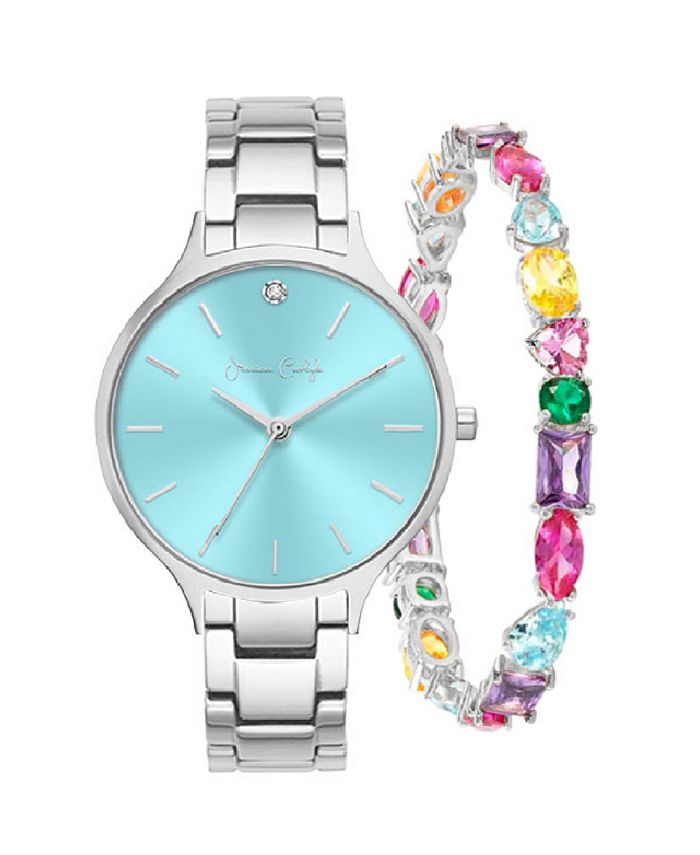 Jessica Carlyle Women's Quartz Silver-Tone Alloy Bracelet Watch 36mm ...