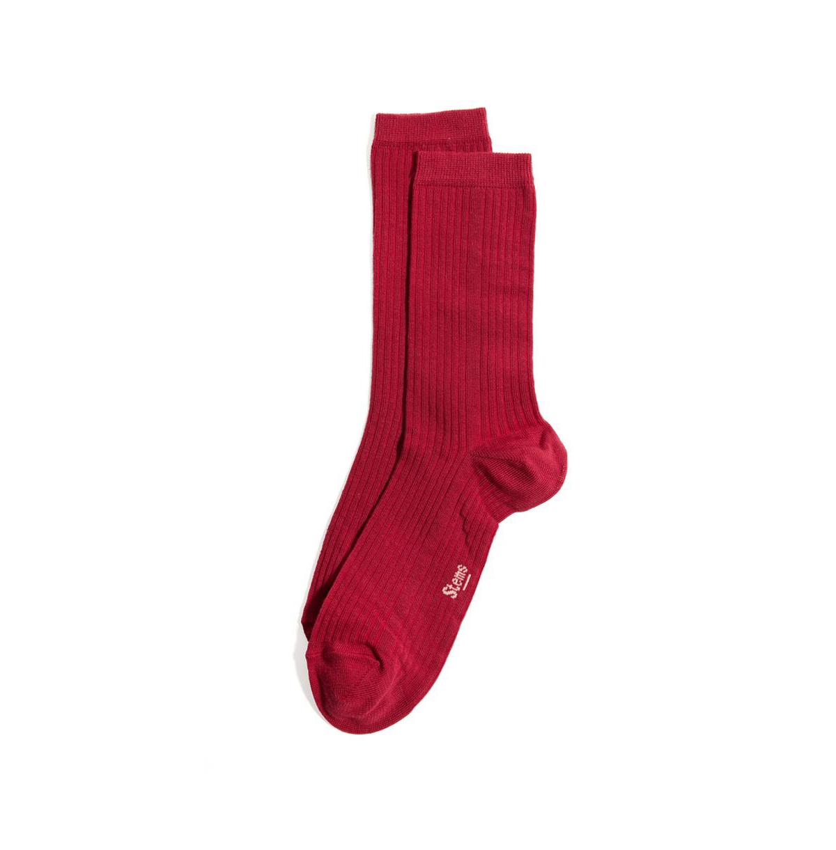 Stems Eco-conscious Cashmere Crew Socks In Red