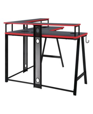 Office Star 36" Metal Disruptor L-Shape Gaming Desk