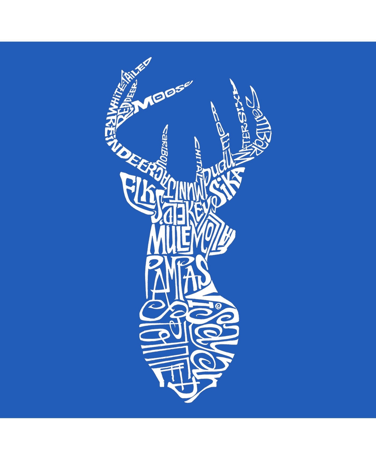 Types Of Deer - Big Girl's Word Art Crewneck Sweatshirt