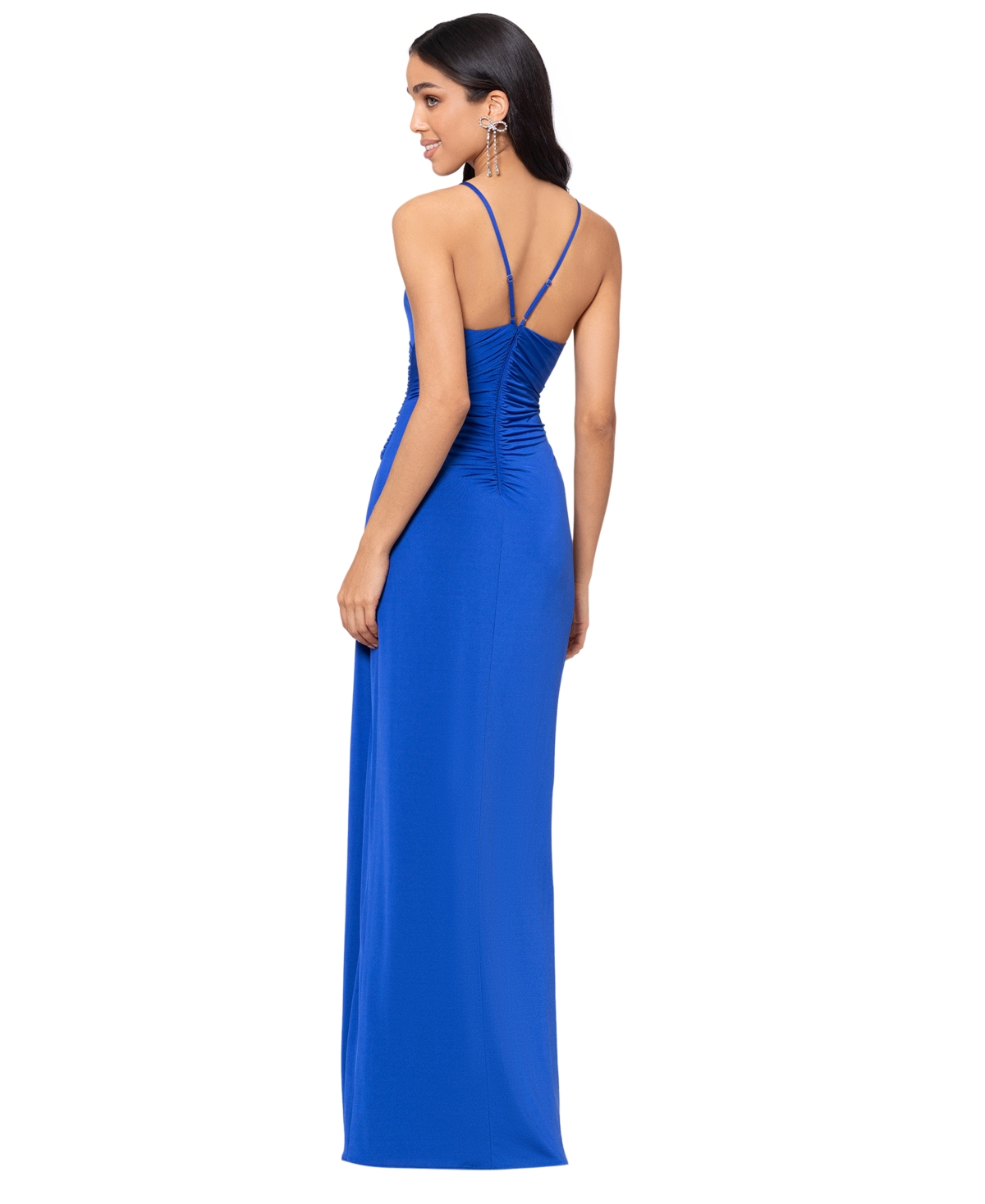 Shop Betsy & Adam Women's Ruched Spaghetti-strap Dress In Royal