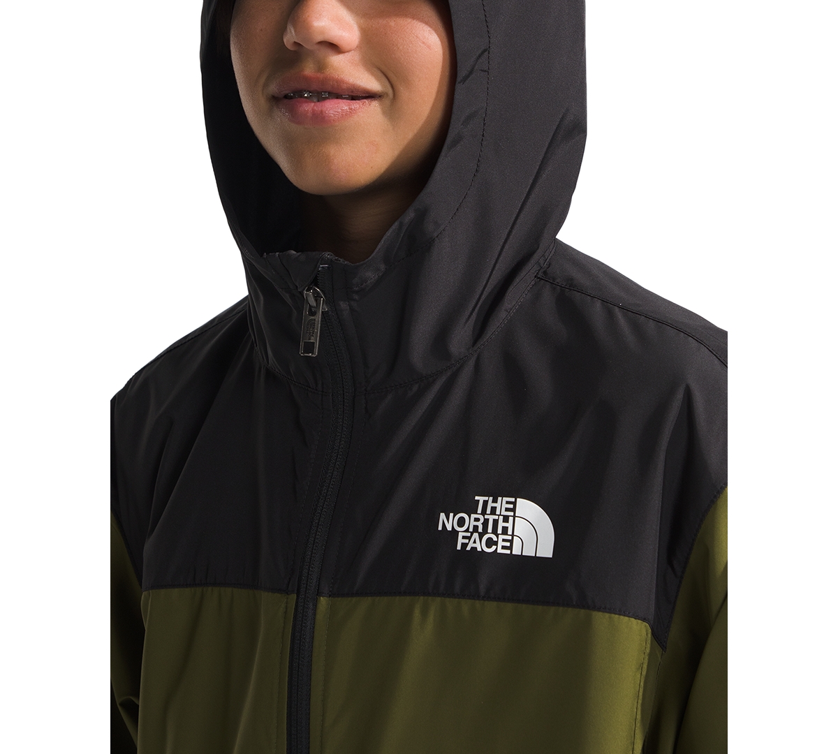 Shop The North Face Big Boys Never Stop Hooded Windwall Jacket In Forest Olive