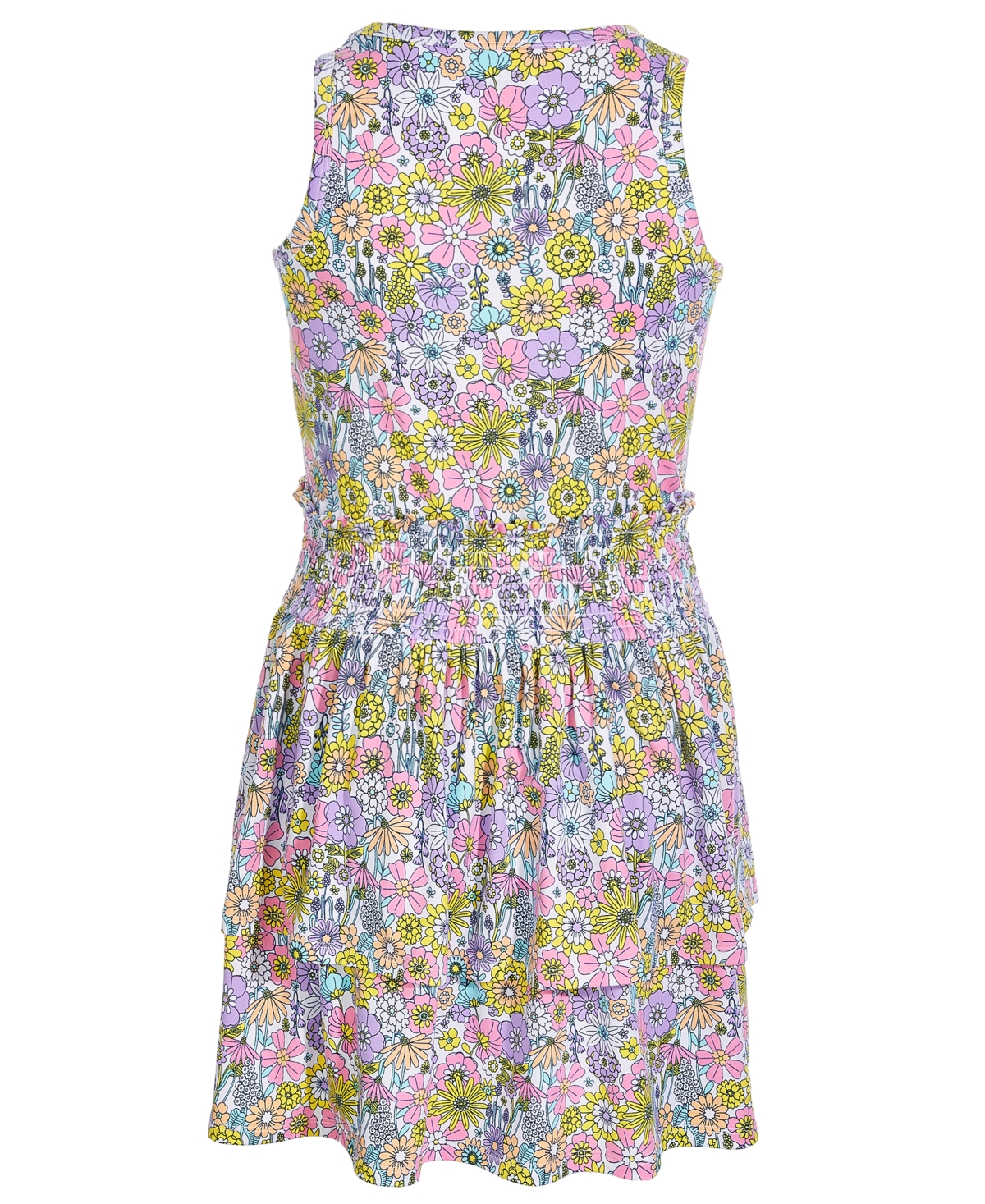 Shop Epic Threads Big Girls Bloom Floral-print Smocked Dress, Created For Macy's In Bright White