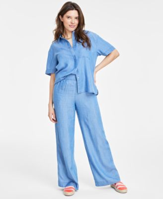 On 34th - Women's Short-Sleeve Button-Front Pocket Shirt