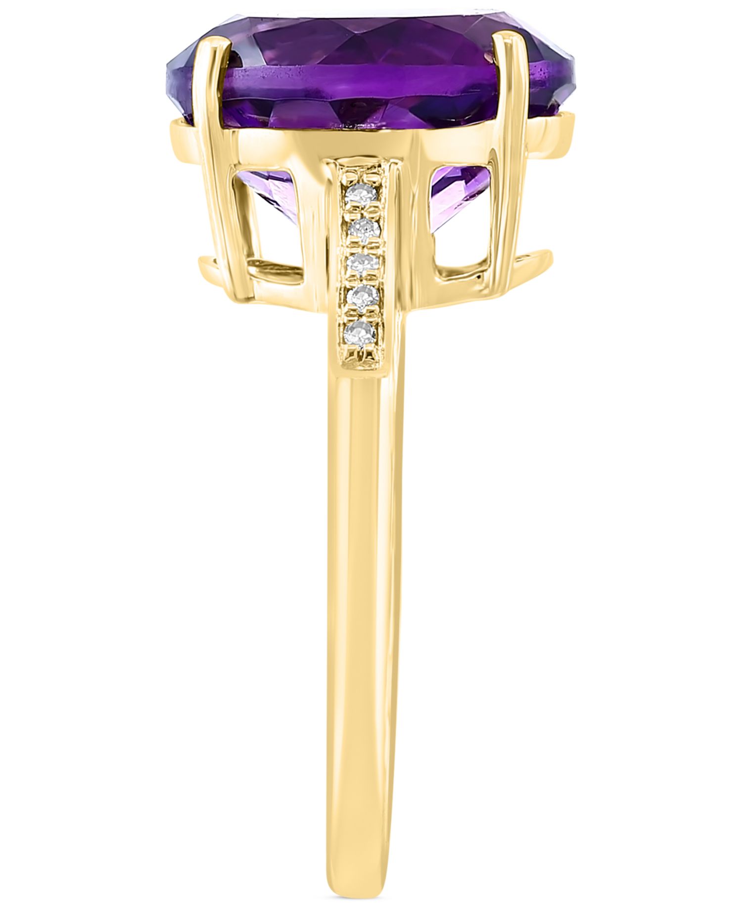 EFFY® Amethyst (4-1/6 ct. t.w.) & Diamond (1/20 ct. t.w.) Oval Ring in 14k Gold