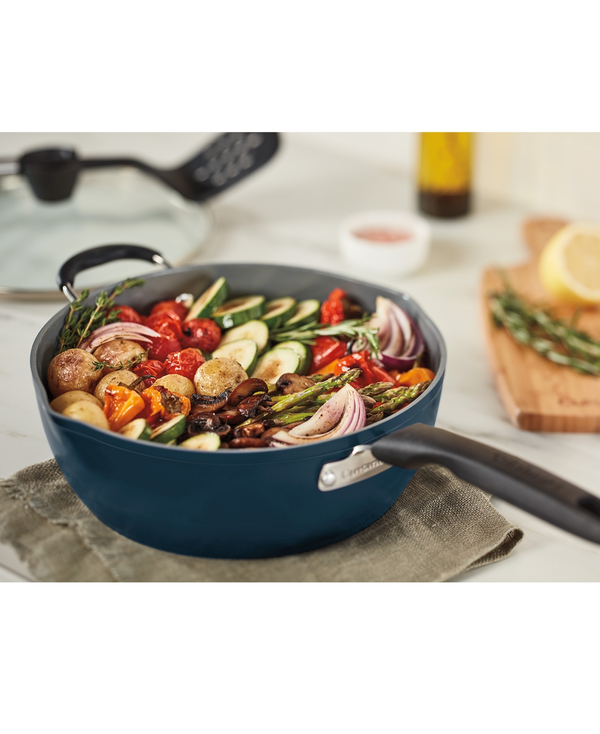 Shop Cuisinart Ceramic Nonstick Preferred Pan 4-pc. Set In Blue