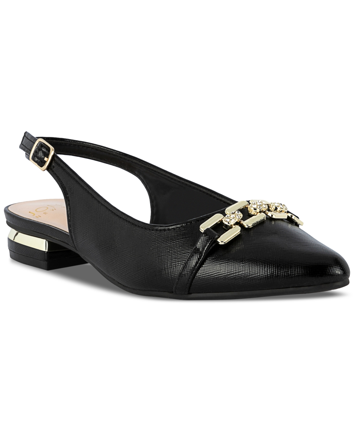 Jones New York Quinay Pave Link-detail Slingback Flats In Black