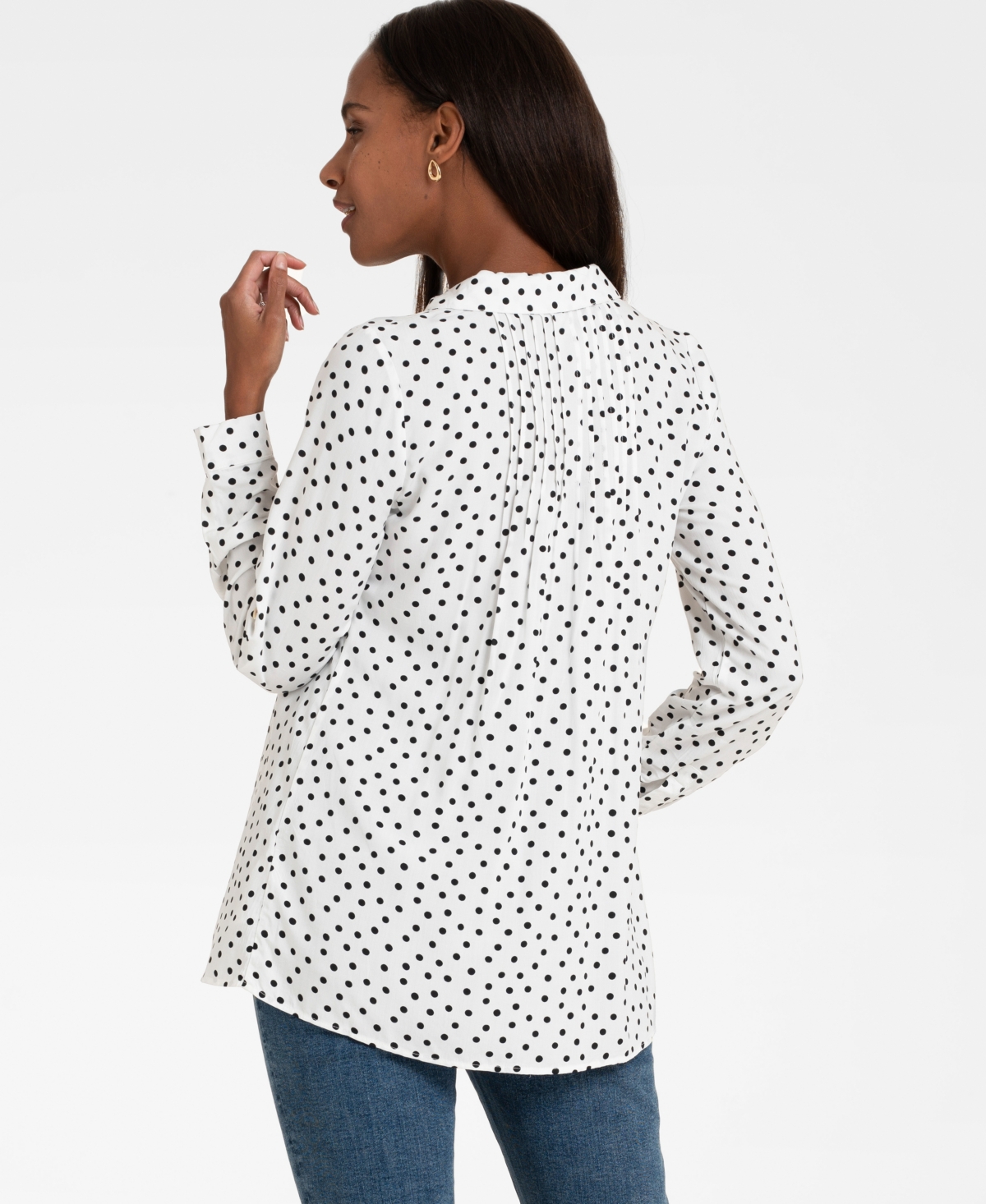 Seraphine Women's PolkaButton-Down Maternity Blouse - Dot