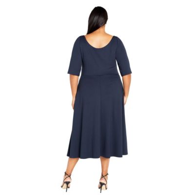 Plus Size Cute Girl Elbow Sleeve Dress