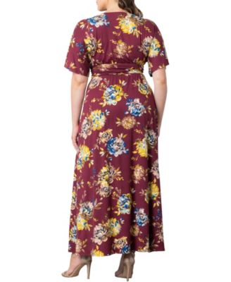 Women's Plus Size Vienna Kimono Sleeve Long Maxi Dress