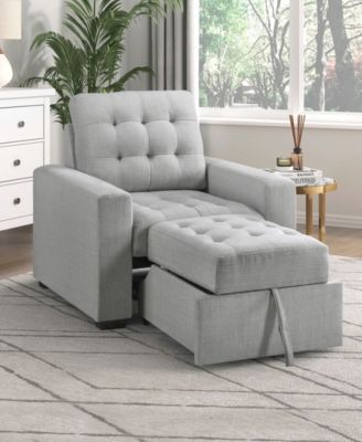 White Label Bonita 38" Chair with Pull-Out Ottoman