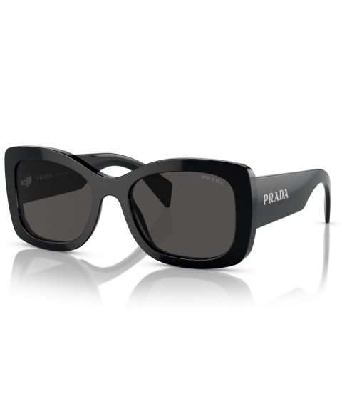 Женские солнцезащитные очки PRADA Lettering Oval Sunglasses, PR A08S, цвет: Чёрный