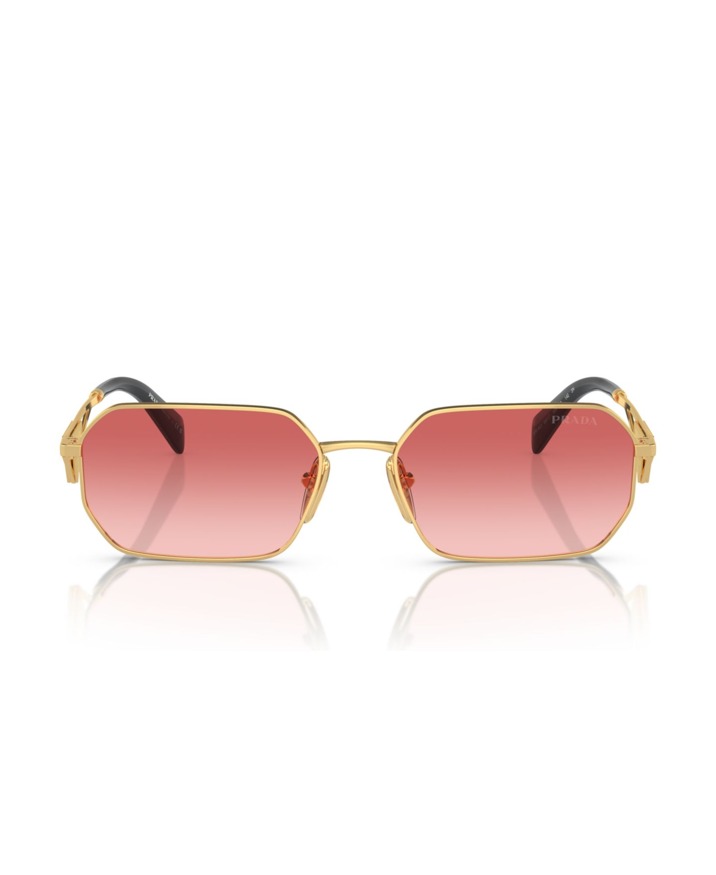 Женские солнцезащитные очки PRADA Symbole Geometric Sunglasses, PRA51S, цвет: Золотой — фото 5