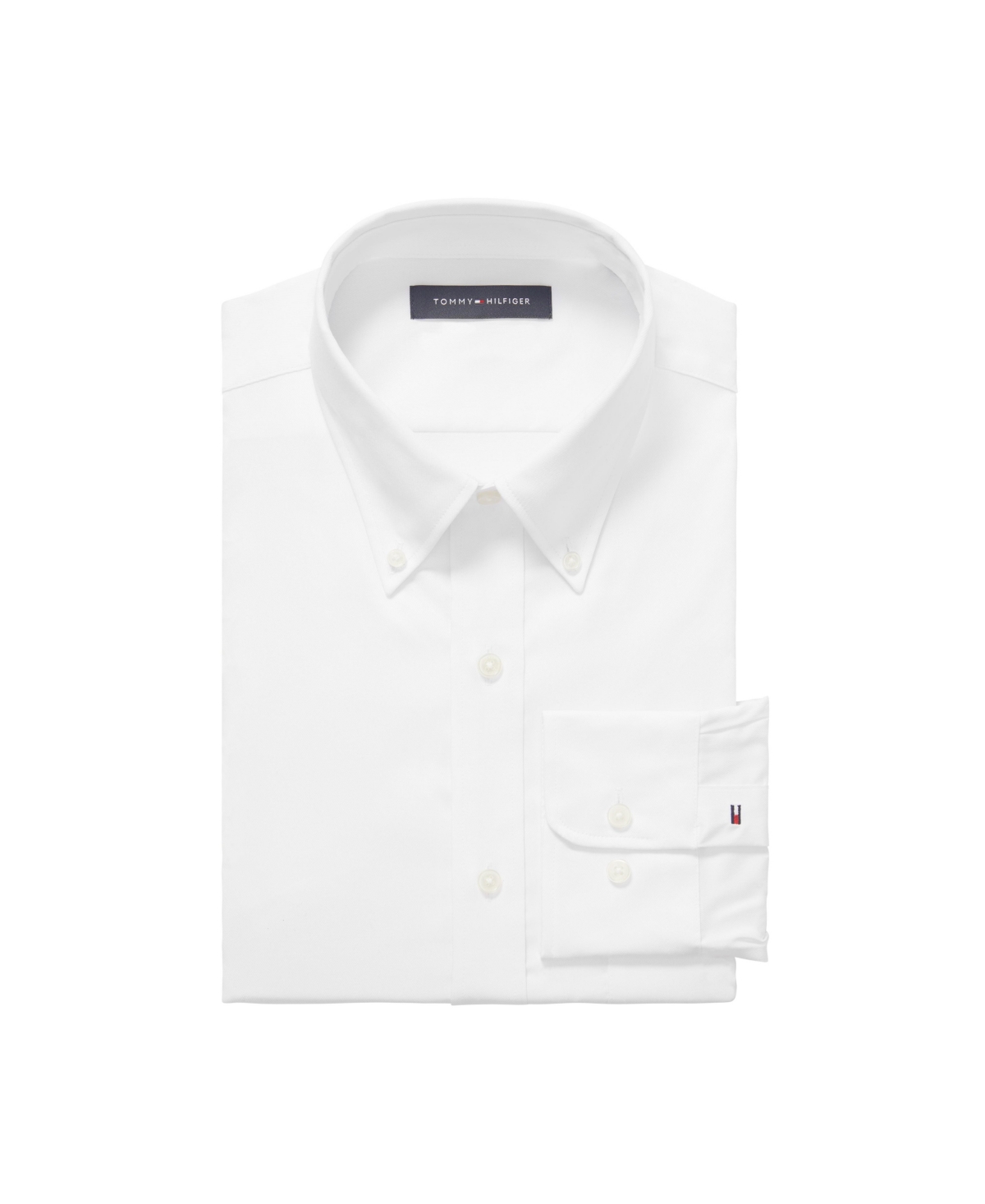 Tommy Hilfiger Men's Th Flex Regular Fit Wrinkle Resistant Stretch Twill Dress Shirt