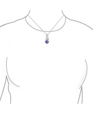 Mystic Rainbow Heart Shaped Cubic Zirconia Crown Infinity Pendant Necklace