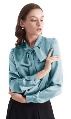 Women's Bow-tie Neck Silk Blouse