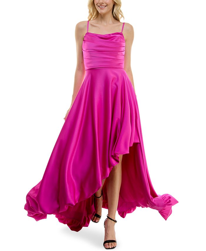Women s Asymmetric Sleeveless Satin Gown