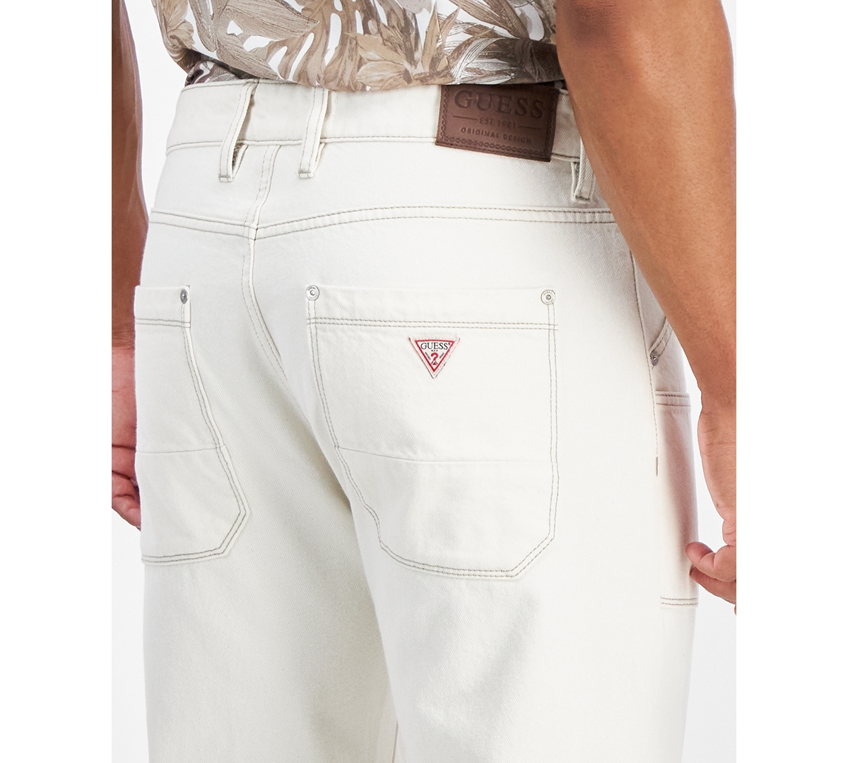 Shop Guess Men's Mason Regular-straight Fit Jeans In Pearl White Multi