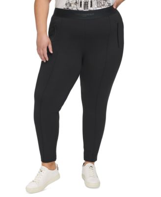 KARL LAGERFELD PARIS - Trendy Plus Size Zipper-Hem Leggings