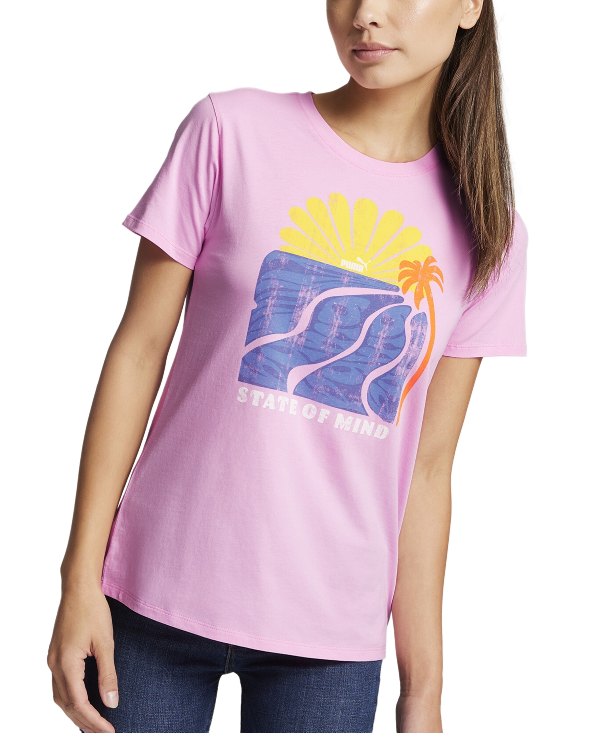 Puma Women's Paradise Cotton Graphic Short-sleeve T-shirt In Pink Lilac