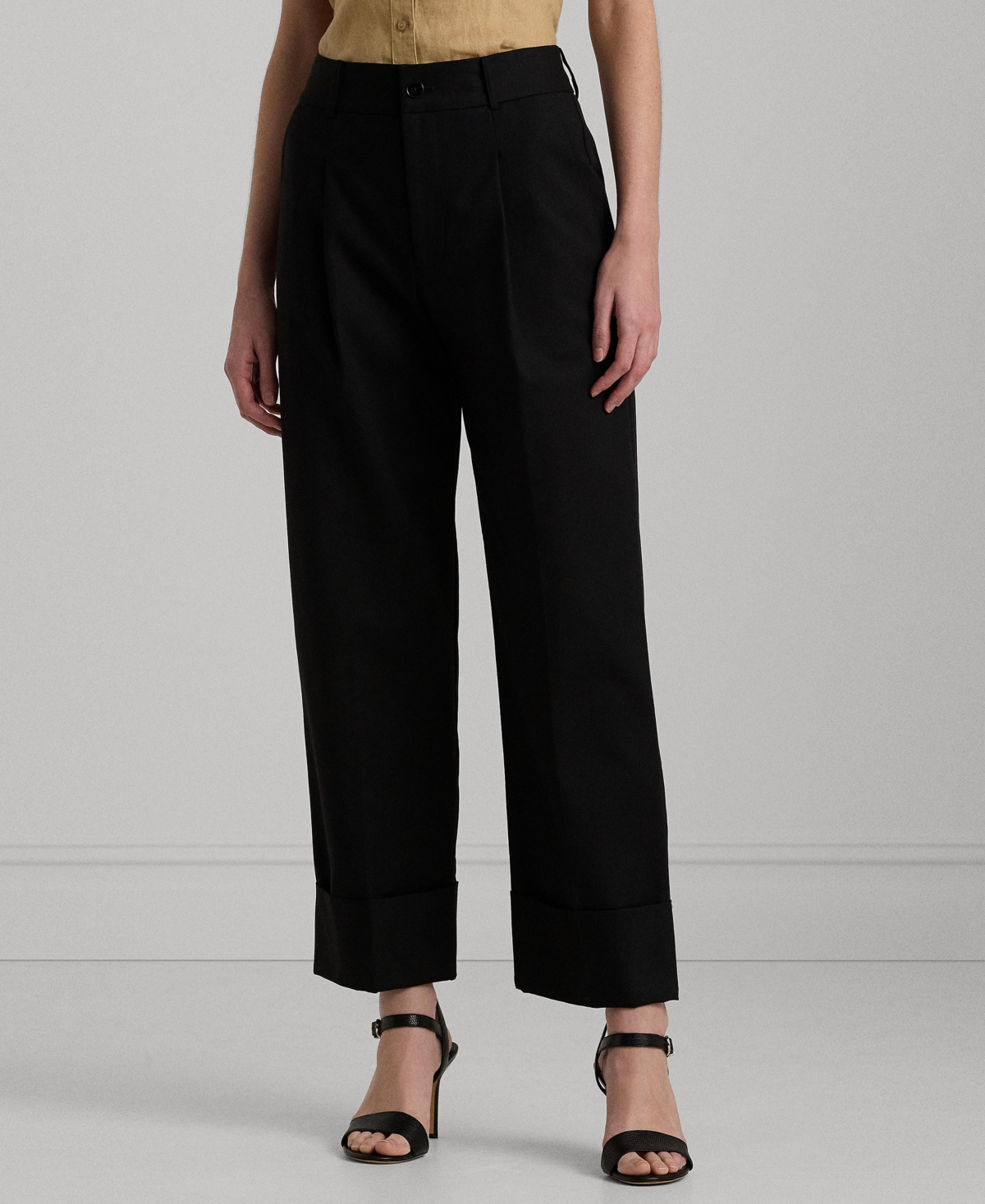 Lauren Ralph Lauren Double-Faced Stretch Cotton Ankle Pants