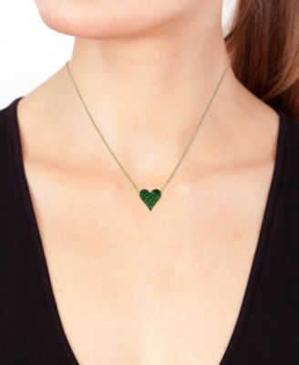 EFFY&reg; Emerald (3/8 ct. t.w.) Heart 18" Pendant Necklace in 14k Gold