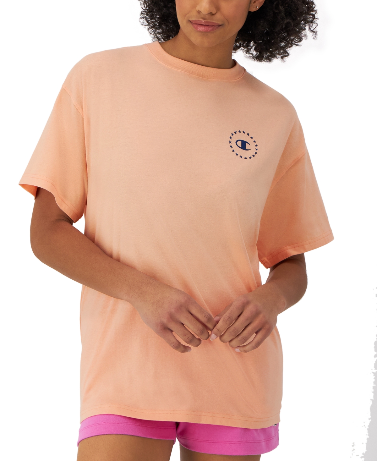 Champion Women's Graphic Loose Fit Short-sleeve T-shirt In Peach Grapefruit