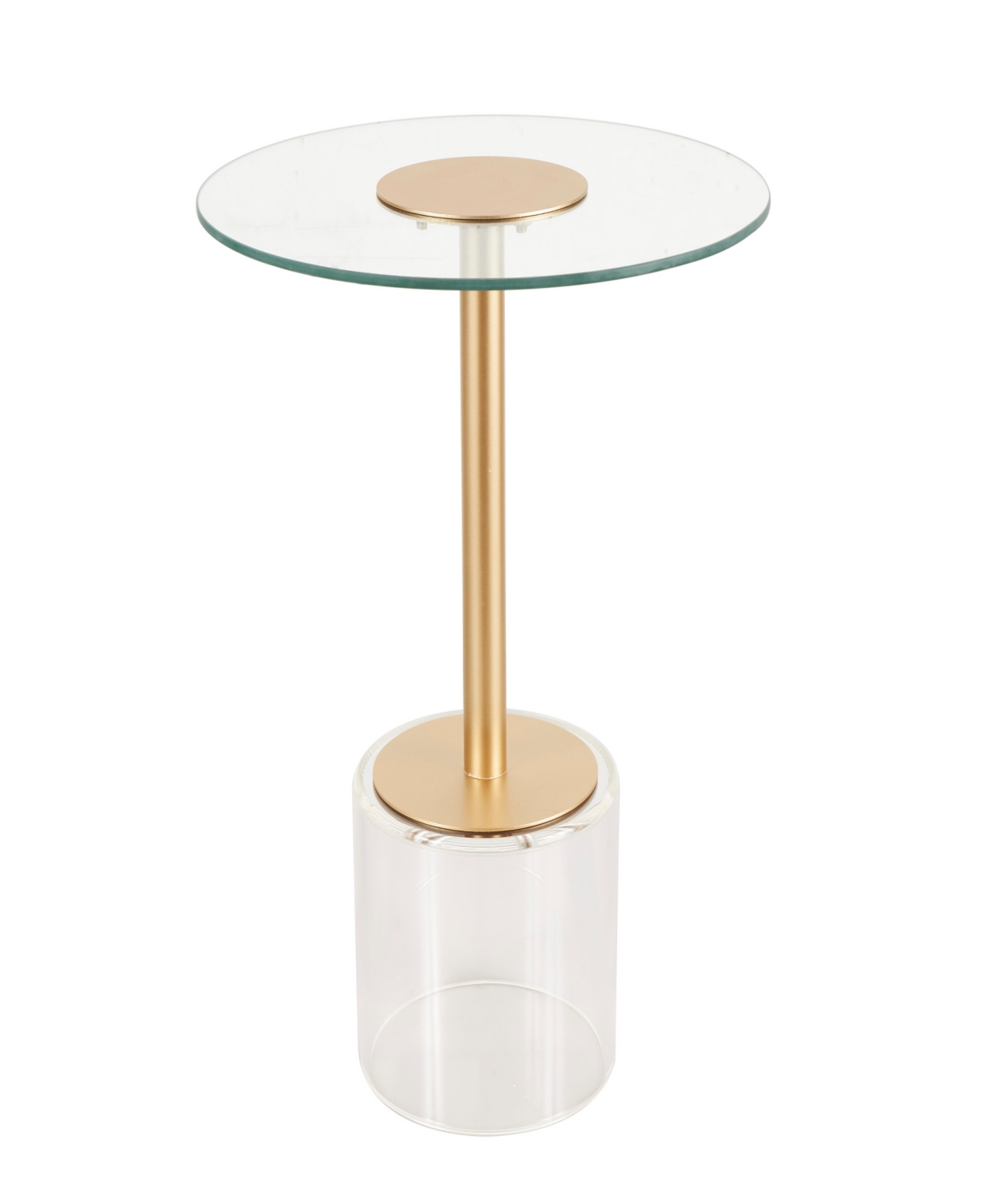 Rosemary Lane 16" X 16" X 22" Acrylic Elevated Base And Gold-tone Stand Accent Table In Clear