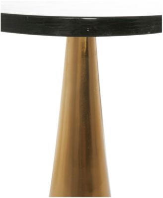 Aluminum Geometric Cone Textured Glass Tabletop Accent Table