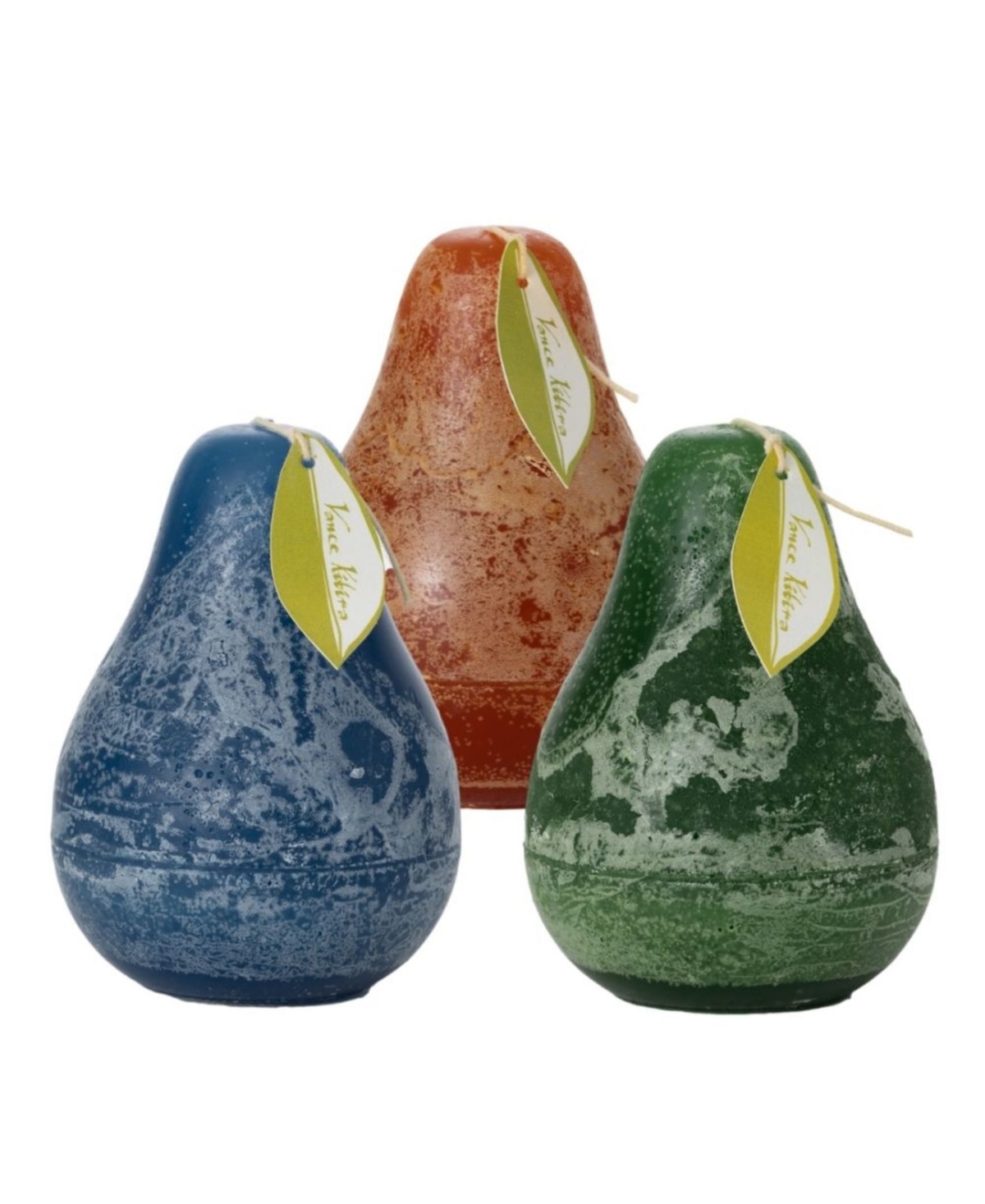 Vance Kitira Pear Candles Kit, Set of 3 - Holly Green, English Blue