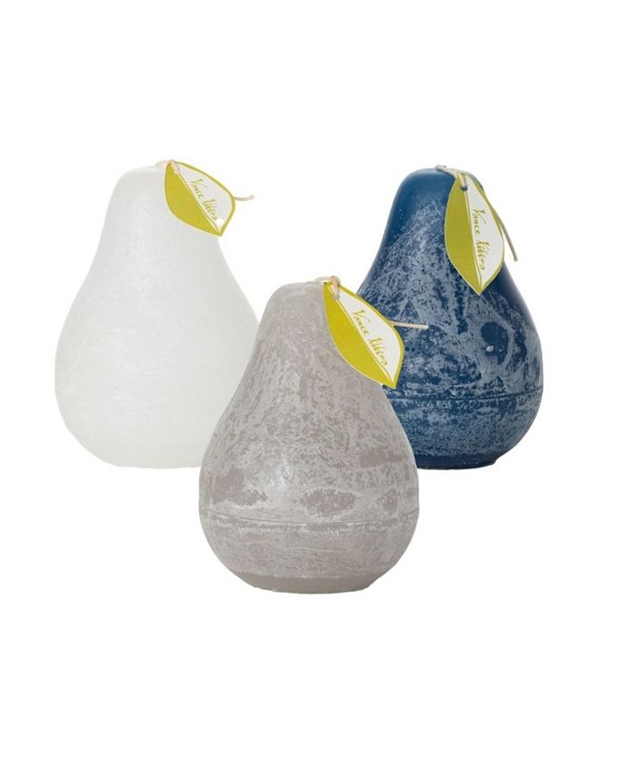 Vance Kitira 4.5" SilverTone Lining Pear Candles Kit, Set of 3 Macy's