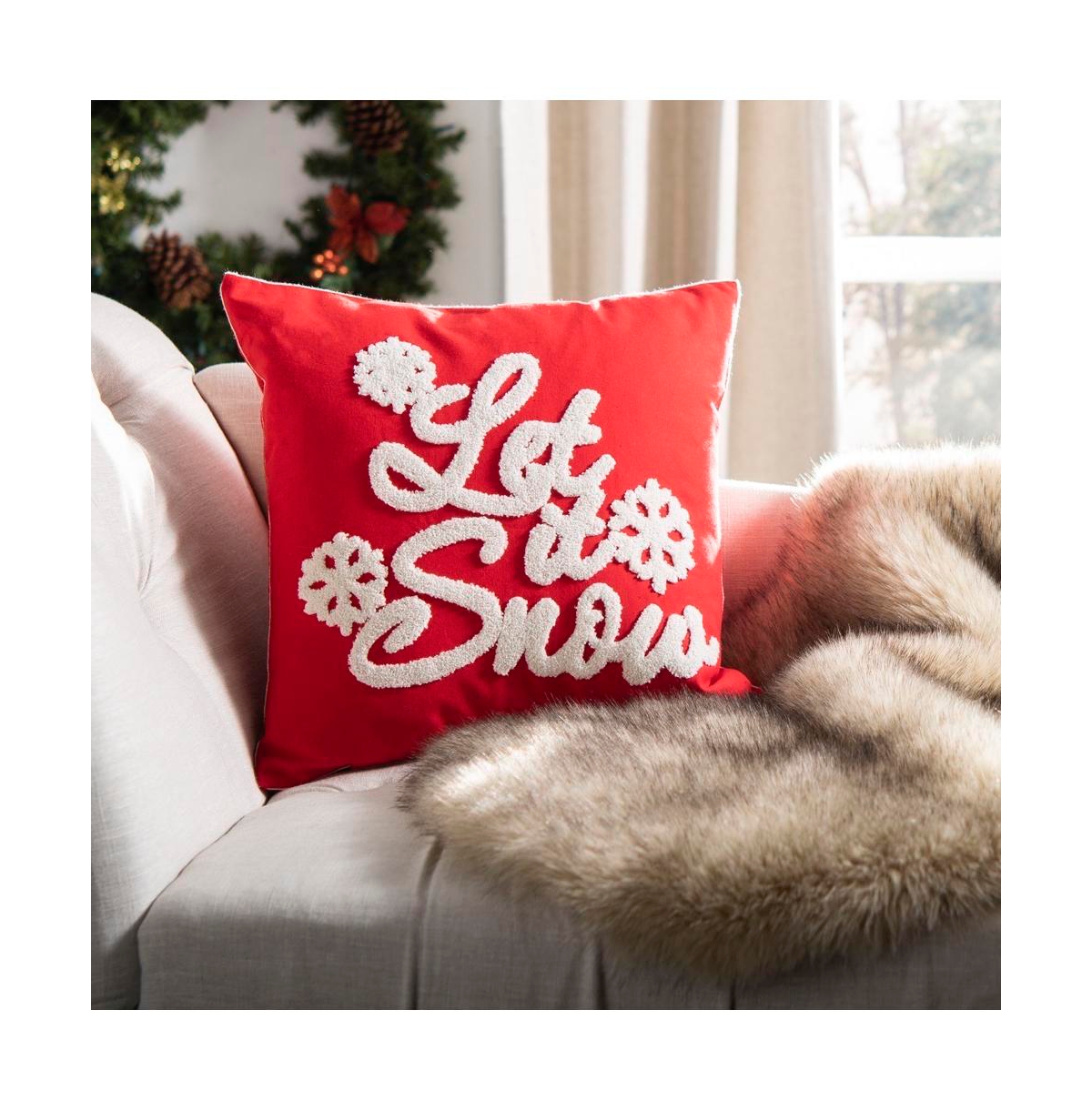 Safavieh Let It Snow Pillow -white