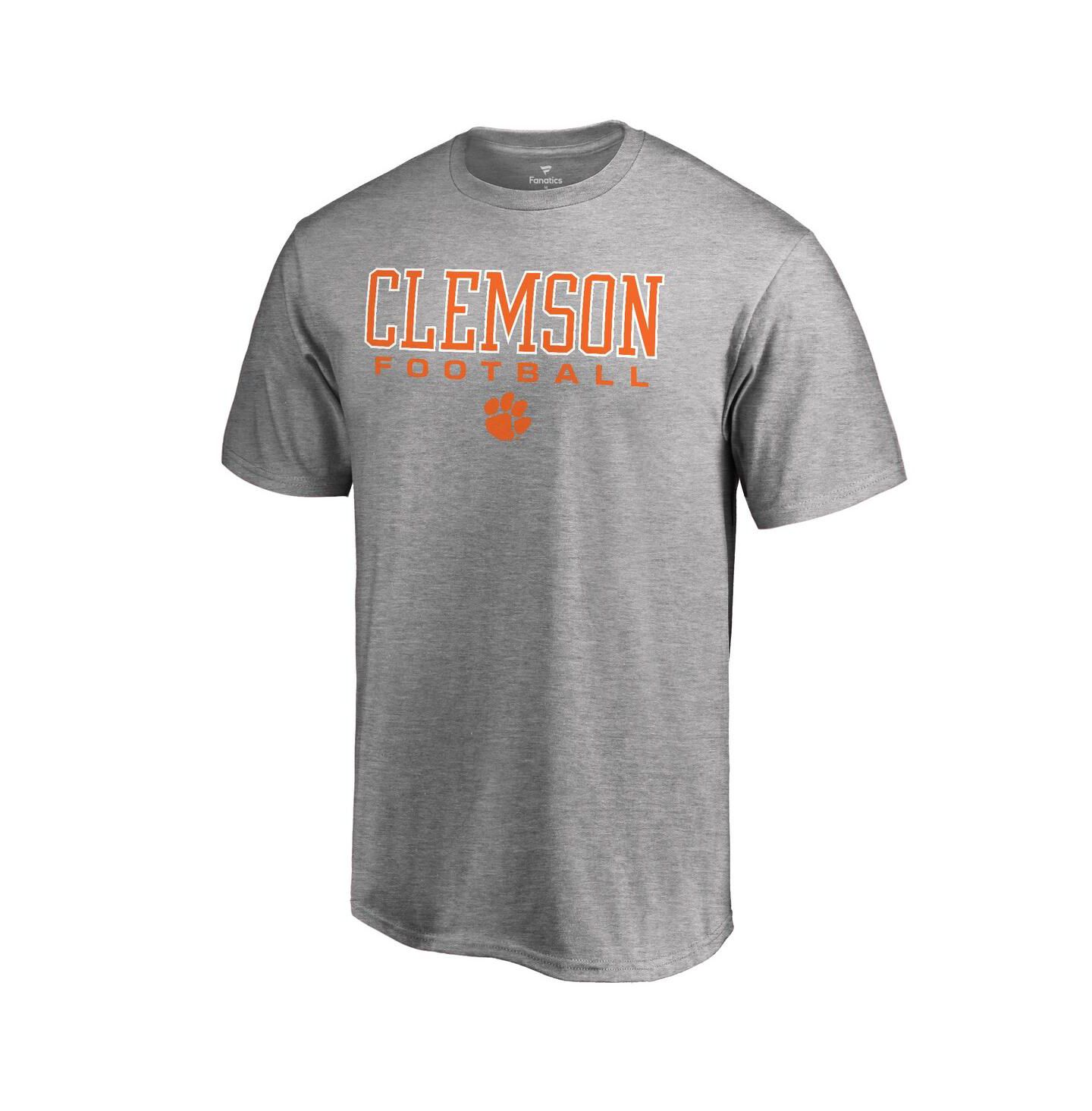 Мужская футболка Fanatics Heathered Gray Clemson Tigers True Sport Football — фото 2