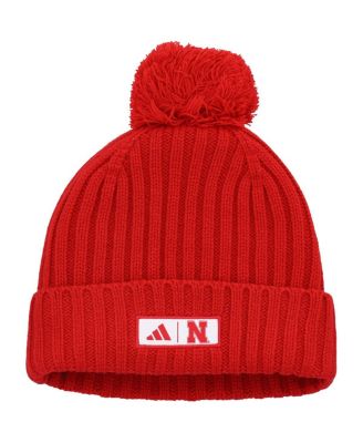 Men's Scarlet Nebraska Huskers Modern Ribbed Cuffed Knit Hat with Pom
