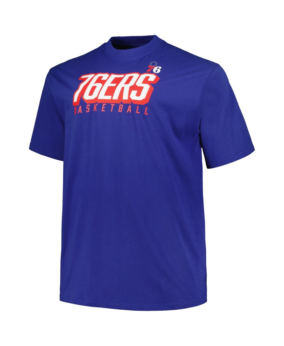 Shop Fanatics Men's  Royal, Red Philadelphia 76ers Big And Tall Short Sleeve And Long Sleeve T-shirt Set In Royal,red
