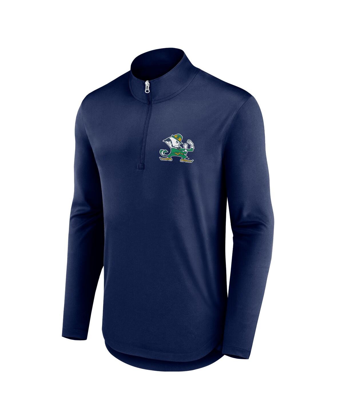 Men's FanaticsNotre Dame Fighting Irish Quarterback Mock Neck Quarter-Zip Top - Navy