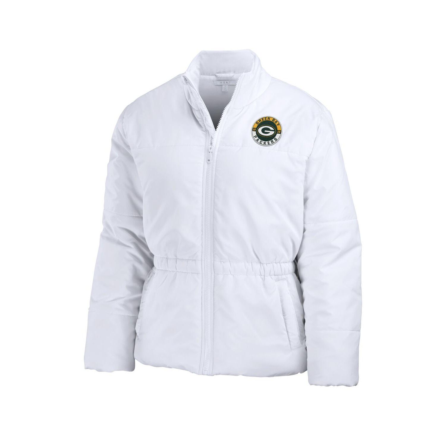 Women's White Green Bay Packers Packaway Full-Zip Puffer Jacket