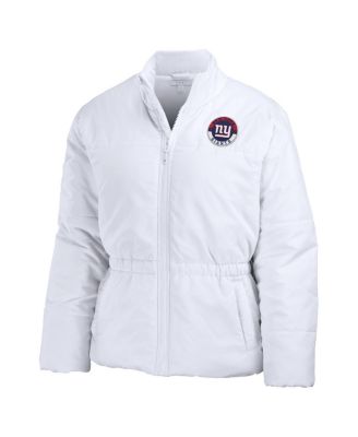 Women's White New York Giants Packaway Full-Zip Puffer Jacket