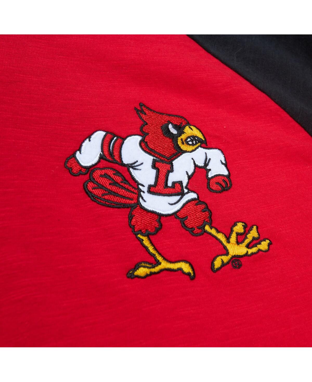 Shop Mitchell & Ness Men's  Red Louisville Cardinals Legendary Slub Raglan Long Sleeve T-shirt