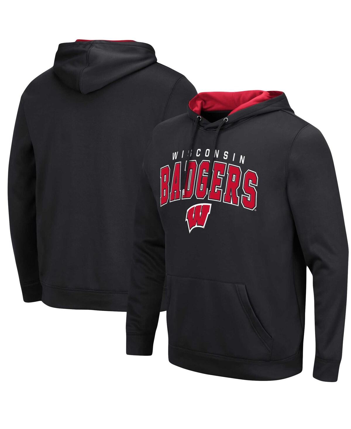 Colosseum Men's Wisconsin Badgers Resistance Pullover Hoodie In Black