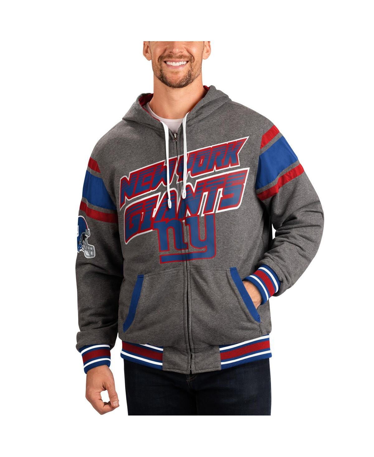 G-iii Sports By Carl Banks Men's  Royal, Gray New York Giants Extreme Full Back Reversible Hoodie Ful In Royal,gray