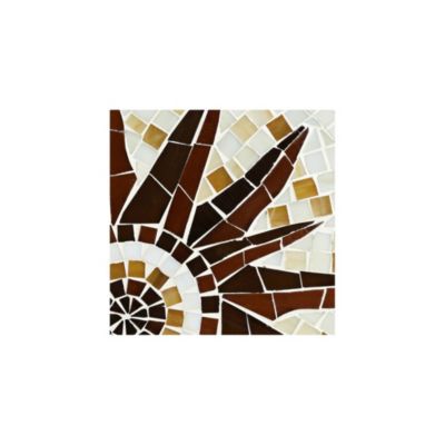 Rustic Black Round Outdoor Accent Side Tables 14" Wide Set of 2 Brown Mosaic Tabletop for Front Porch Patio Home House