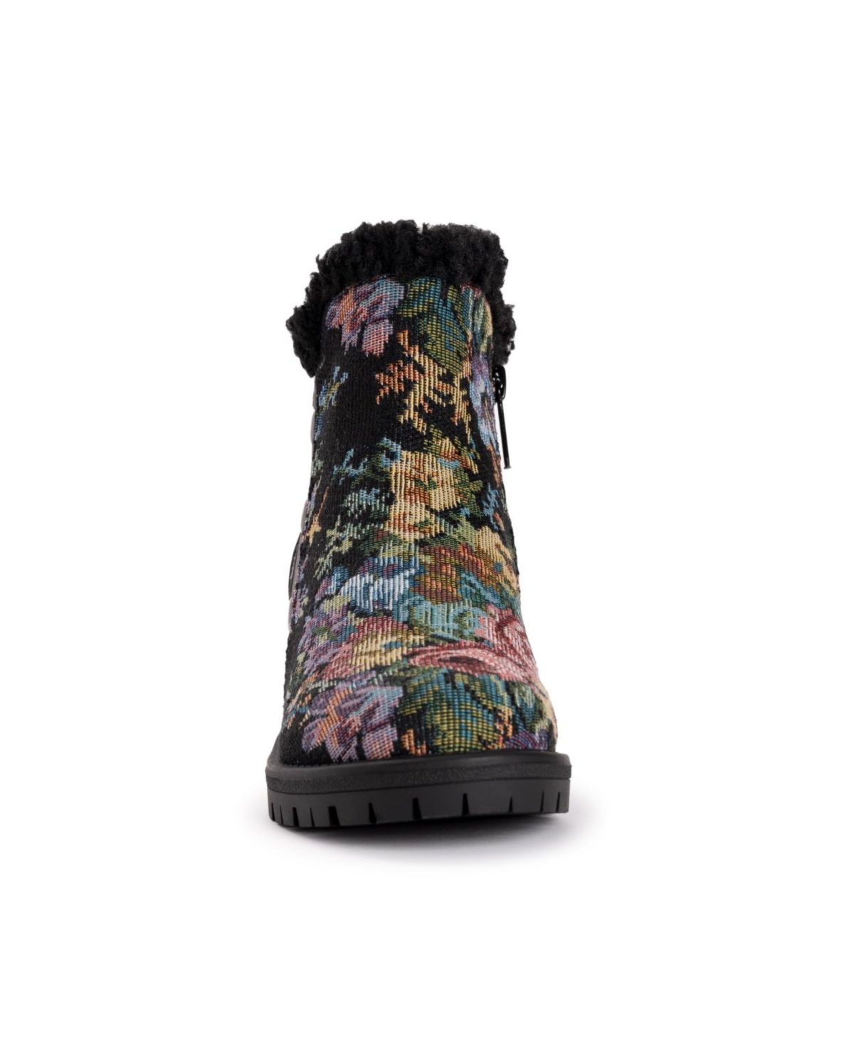 Muk Luks Women's Norway Halden Wedge Booties,- Black multi