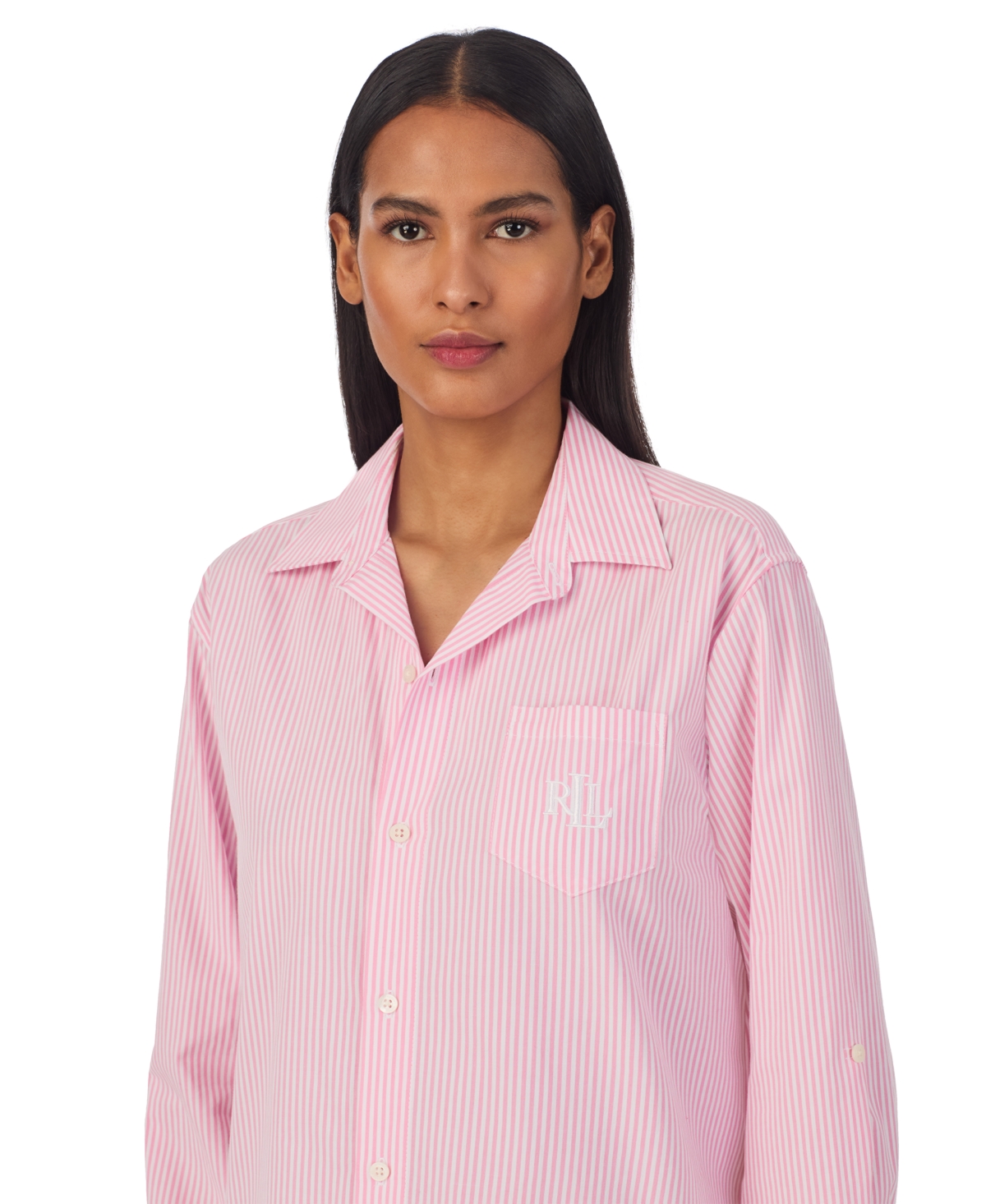 Lauren Ralph Lauren Women's Long-Sleeve Roll-Tab His Shirt Sleepshirt