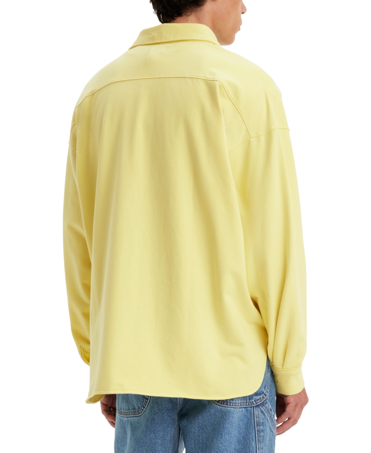 Shop Levi's Men's Relaxed-fit Button-up Fleece Skate Sweatshirt In Custard