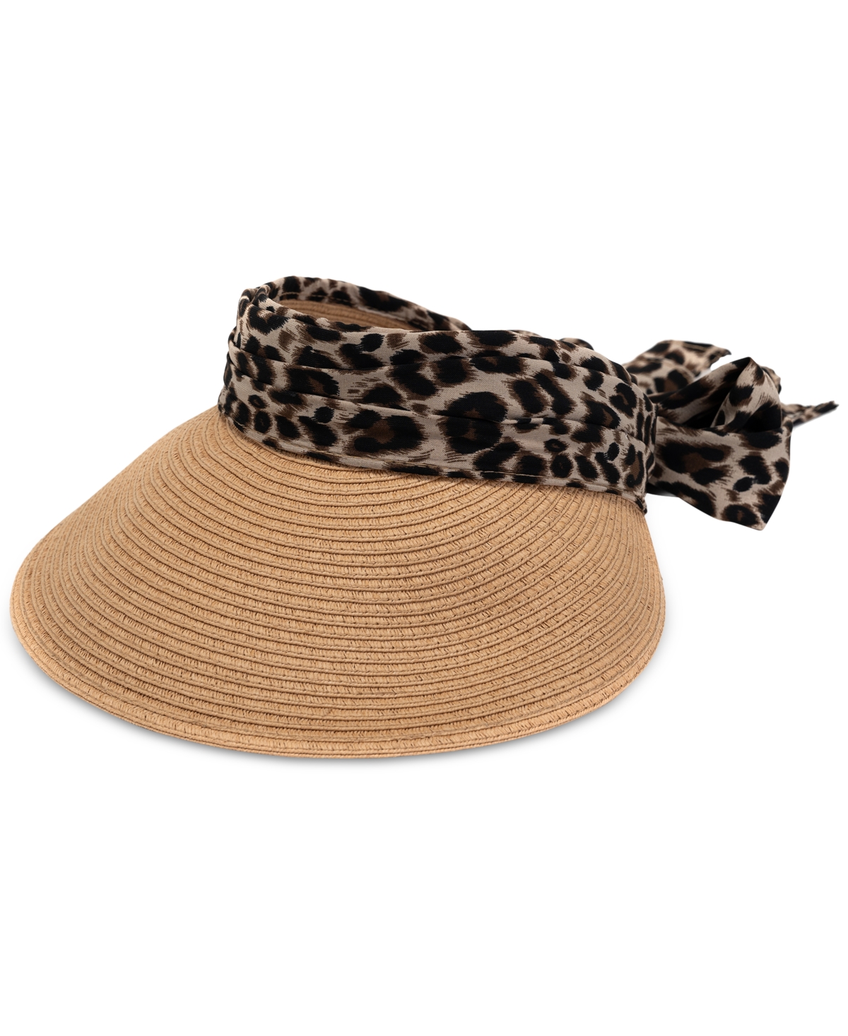 Shop Inc International Concepts Women's Tie-back Chiffon & Straw Visor, Created For Macy's In Leopard